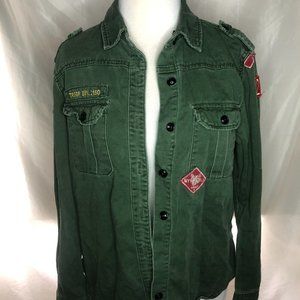 Forever 21 Green NY LA Military Jacket Coat
